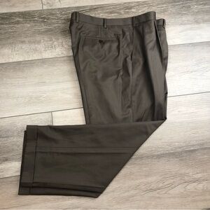 Ralph by Ralph Lauren Men’s Dark Taupe Dress Pants Pleated Cuffed 40x30